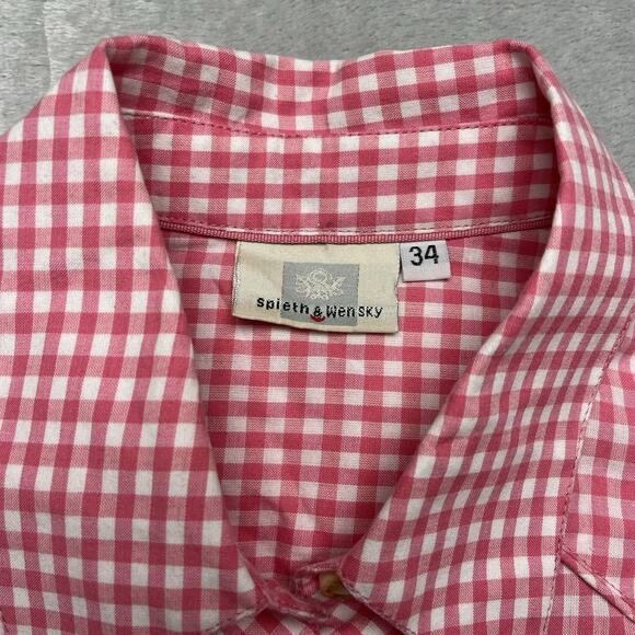 Vintage Spieth & Wensky Women's Blouse Size S Coastal Cowgirl Gingham Embroidery - Picture 2 of 10